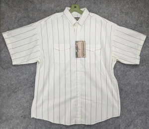 Panhandle Slim Shirt Mens XL White Black Pinstripe Western Short Sleeve USA - Picture 1 of 12