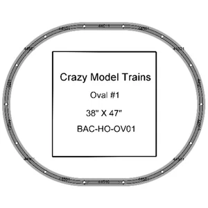 Bachmann E-Z Track HO Scale Oval #01 Basic Train Track Set - 38" X  47" - Picture 1 of 8