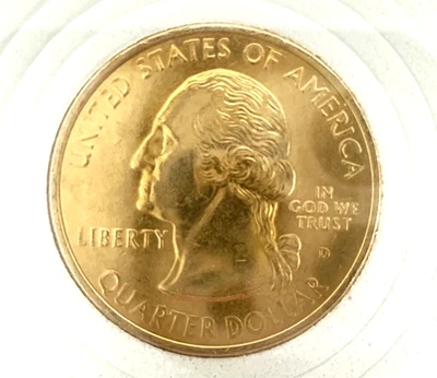 1999D Delaware 24 Karat Gold Plated State Quarter in US Mint Capsule - Image 1 of 4