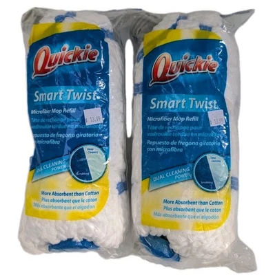 New! Two (2) Quickie Smart Twist Microfiber Mop Refills 0362M Series 035 & 036 - Image 1 of 3