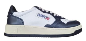 Autry Medalist Herren-Sneaker aus Leder AULM WB04 Weiß-Blau - Picture 1 of 1