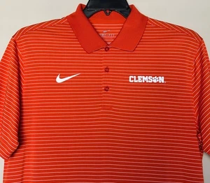 Nike Dri-Fit Clemson Tigers Herren Poloshirt Gr. Medium Orange Streifen - Bild 1 von 6