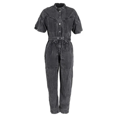 Mono de mezclilla Isabel Marant Tundra lavado con ácido en algodón negro Foto 1 de 3