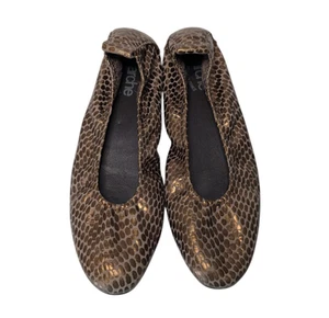 Arche France Laius Ballerinas Bronze Metallic Polka Dot Snake Print Flats Sz 39 - Picture 1 of 15