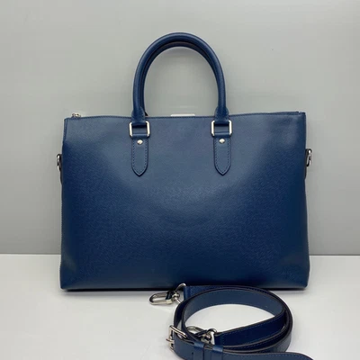 Louis Vuitton Azul Rayas Cruzadas Cuero Maletín/Tote/Bolso de Hombro Foto 1 de 4