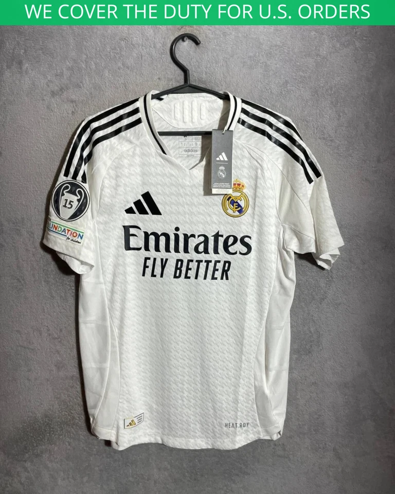 Real Madrid Jersey UCL AUTHENTIC Football Soccer Shirt 2024 Adidas Mens Size S
