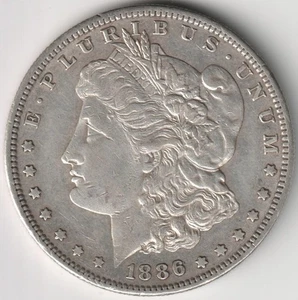 #3 BETTER DATE 1886-S MORGAN SILVER DOLLAR XF+ - Picture 1 of 2