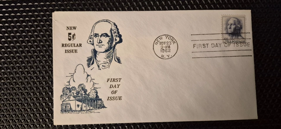 1213	5¢ George Washington (Regular Issue)	1962-11-23	New York, New York - Image 1 of 1