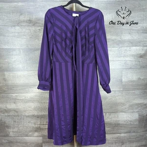 Liz Claiborne Langarm geheimnisvoll lila Kleid Größe 6 - Bild 1 von 7