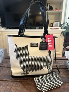 Lulu Guinness Dog Handbag Purse Bag W\ Detachable Pouch NEW READ - Picture 1 of 9