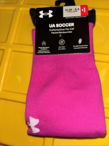 Under Armour Jugend UA Fußball wadenhohe Socken Tropic Pink Jugend Größe 13,5K-4,5 - Bild 1 von 3