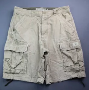 Pantalones cortos de carga pesada American Eagle para hombre beige en dificultades talla 33 botones mosca - Imagen 1 de 11