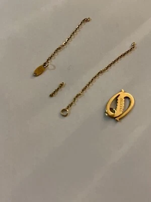 ￼18K Yellow Pure Solid Gold Parts Loop, Chain, Closure, Hook & Lock - Image 1 of 4