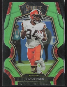 Panini Select #124 Jerome Ford 2022 verde neón Prizm troquelado/299 Rookie Browns - Imagen 1 de 2