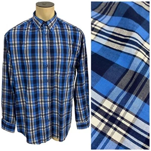 Camisa Gioberti Para Hombres 2XL Azul A Cuadros Botones Preppy Bolsillo Algodón Manga Larga - Imagen 1 de 18