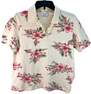 EP PRO  GOLF POLO SHIRT WOMENS  SIZE L YELLOW FLORAL - Picture 1 of 4