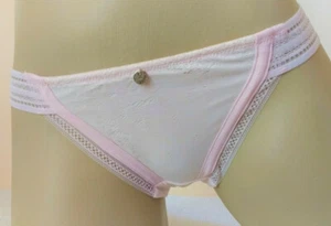 Bragas de bikini de tiro bajo rosa rubor - Tanga bragas Reino Unido 10 S - Imagen 1 de 9
