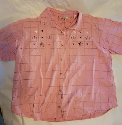 Camisa Quiz New York Mujer Talla 18 Botones Rosa Rayas  Foto 1 de 4