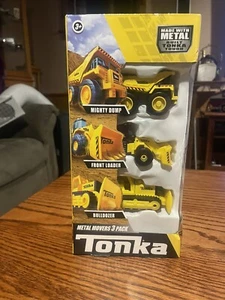 Tonka Metal Movers 3 Pack Dump Truck Front Loader Bulldozer 3+ (C9) - Picture 1 of 4