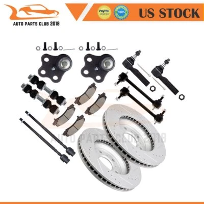 Fit For 2006-2011 Chevrolet Impala 12x Front Tie Rod End Kits Brake Rotor Pad Foto 1 de 4