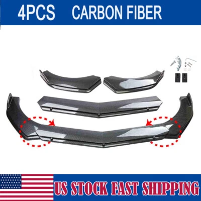 For Chevrolet Camaro SS Carbon Fiber Front Bumper Lip Spoiler Splitter Body Kit Foto 1 de 4