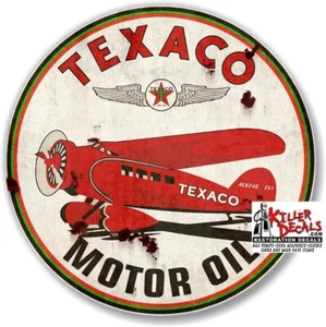 (TEXA-96) 15" PATINA AVIATION TEXACO LUBSTER DECAL OIL PUMP STICKER LUBESTER - Picture 1 of 1