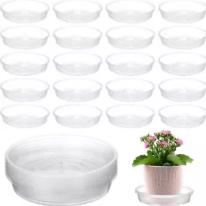 10 x Clear Round Plastic Plant Pot Saucer Planter Water Drip Tray Base Plate - Picture 1 of 7