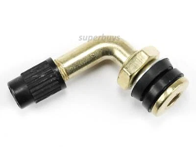 1pc Brass 90 Degree Motorcycle Schrader Valve Tubeless 11.3mm Rim Hole Tyre Stem - Image 1 of 3