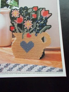 Pot Of Flowers Doorstop Plastic Canvas Pattern - 1992 Annie's - Picture 1 of 3