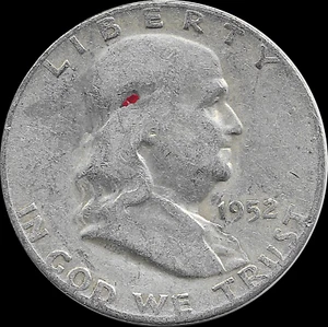1952 D Franklin Half Dollar 90% Silver US Mint EXACT Coin as Shown 040 - Picture 1 of 3