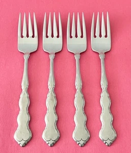 Juego de cuatro tenedores de ensalada Oneida Deluxe patrón VALERIE 18/8 acero inoxidable 6 3/4" - Imagen 1 de 2