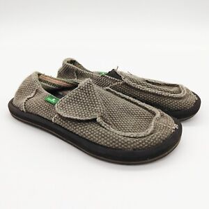 Sanuk Sidewalk Surfer Youth Kids Shoes Size 12 Gray Slip On Knit Moccasins