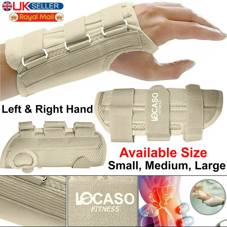 S/M/L Splint Wrist Brace Hand Support Fractures Carpal Tunnel Right Left NHS