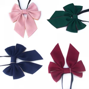 Women Girl Solid Plain Pre-tied Bow Tie Wedding Party Work Tuxedo School Bowtie - Picture 1 of 10