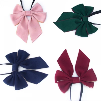 Women Girl Solid Pre-tied Bow Tie Wedding Party Tuxedo School Bowtie - Image 1 of 4