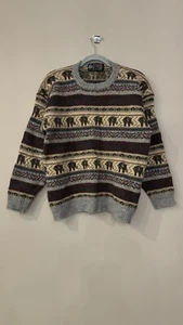 Wool sweater with elephants vintage rare island style norway - Picture 1 of 5