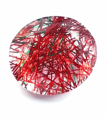 Divine Rutilated Quartz 70-80 Ct Bi-Color IGL Gemstone Oval Cut Lab-Created JNE - Image 1 of 4