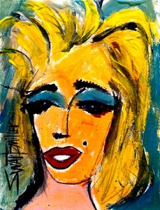 colorful POP ART MARILYN MONROE LOOK Upcycled Painting Original SWARTZMILLER DNA - Imagen 1 de 20