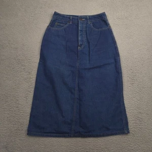 Gonna vintage Calvin Klein denim donna 10 blu midi vita alta spacco posteriore - Foto 1 di 9