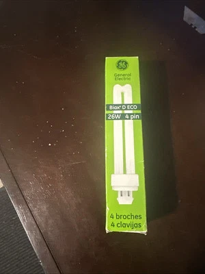 GE 97610 F26DBX/827/ECO4P 26W T4 Double Tube CFL 4pin G24q-3 2700k Warm White - Image 1 of 4
