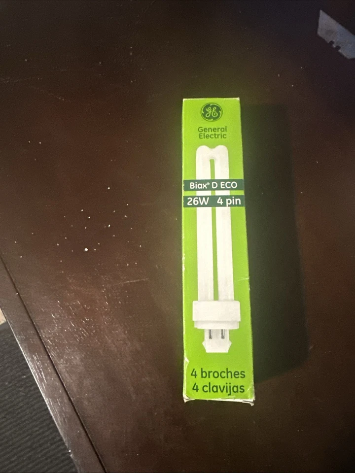 GE 97610 F26DBX/827/ECO4P 26W T4 Double Tube CFL 4pin G24q-3 2700k Warm White - Image 1 of 4