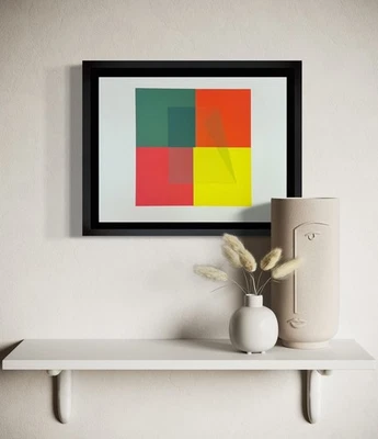 Josef ALBERS Original SERIGRAFÍA [XVII-1b] Edición LTD. Estudio de color con marco incluido Foto 1 de 4