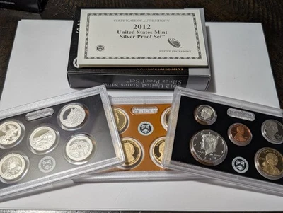 U.S. Mint 2012-S Silver Proof Set Complete Box/COA Key Date - Image 1 of 4