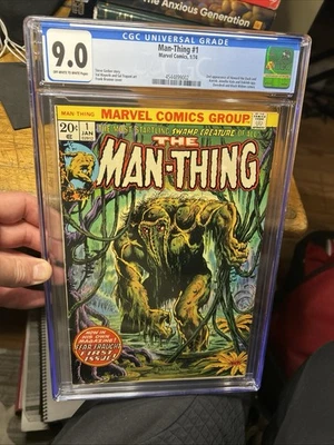 Marvel Comics Man-Thing #1 CGC 9,0 páginas blancas 1974 segunda aplicación de Howard el Pato. Foto 1 de 4