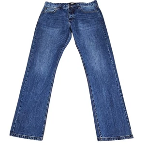 Diesel Jeans Mens Size 36x34 Straight Leg Button Fly Medium Wash Blue Denim - Picture 1 of 13