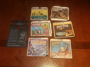 Sei rari pacchetti GAF View-Master vintage a 3 rulli + Stereopticon 707 - Foto 1 di 12