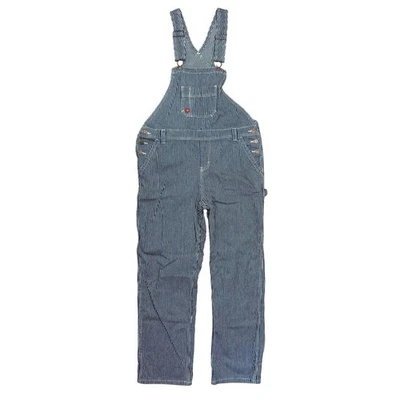Dickies Blue Striped Denim Bib Overalls Men’s Medium 100% Cotton FREE SHIPPING - Image 1 of 4