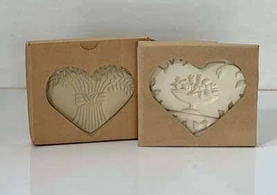 Lot Of 2 Pampered Chef Anniversary Heart Clay Cookie Molds Discontinued NIB - Image 1 of 4