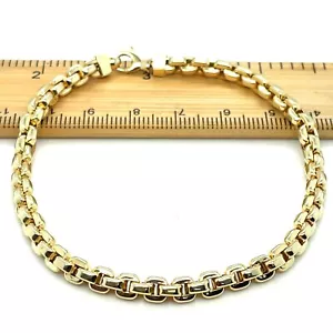 More details for 14ct yellow gold bracelet eka link fancy 8.2gr 4.4mm 8.5&quot; 585 stamp hallmark new