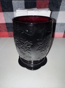 Princess House Ruby Fantasia Glass Pillar Candle Holder #5269 Made In France - Picture 1 of 5